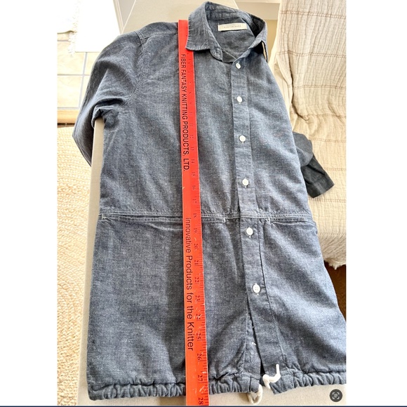 KESTIN HARE Armadale Overshirt in a Cotton/Linen Blend Chambray Blue - S - Picture 10 of 10